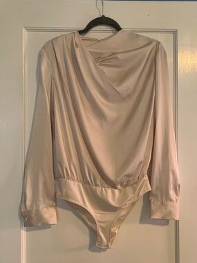 Lilyful Champagne Draped Bodysuit